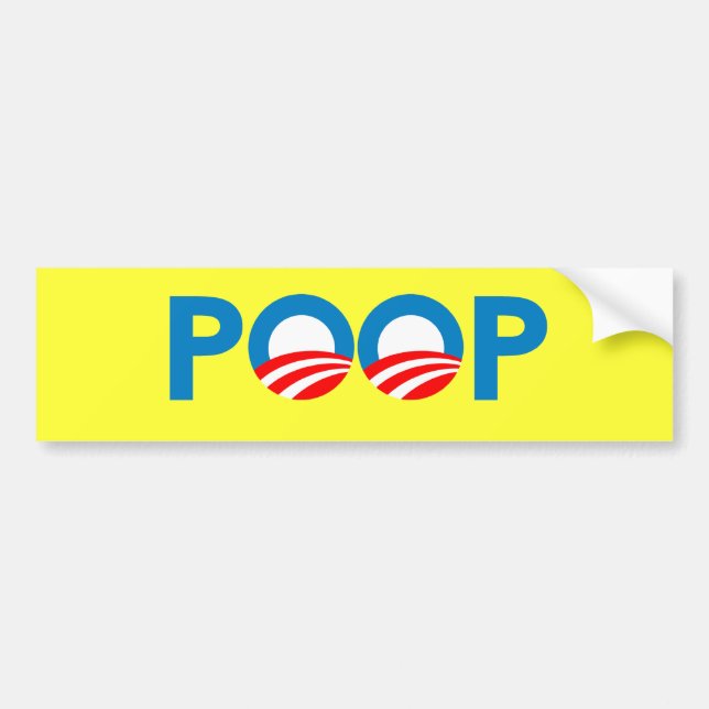 ANTI-OBAMA - POOP BUMPER STICKER (Front)