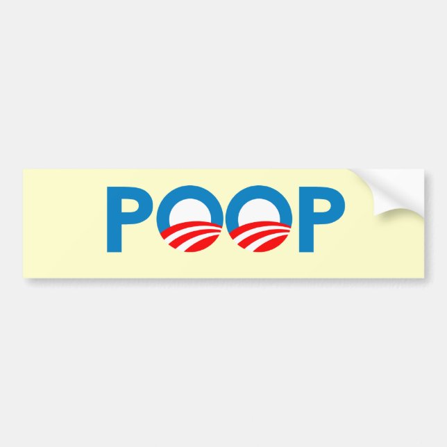 ANTI-OBAMA - POOP BUMPER STICKER (Front)