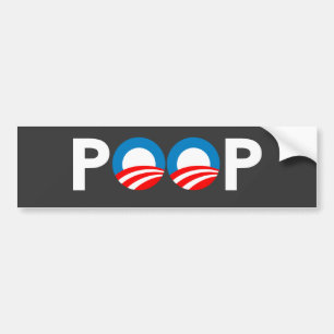 ANTI-OBAMA - POOP BUMPER STICKER