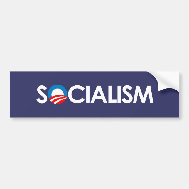 Anti-Obama - Socialism white Bumper Sticker (Front)