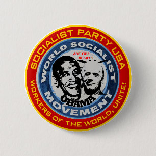 anti obama socialist jugate 6 cm round badge