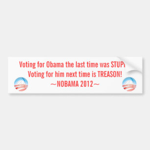 Anti Obama Sticker, NOBAMA 2012, Bumper Sticker