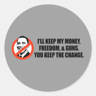 Anti-Obama T-shirt - You keep the change Classic Round Sticker