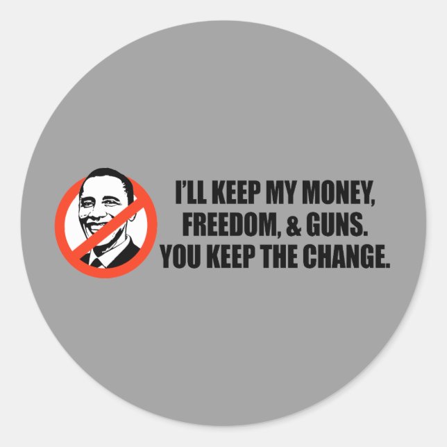 Anti-Obama T-shirt - You keep the change Classic Round Sticker (Front)