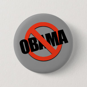 ANTI-OBAMA TEE 6 CM ROUND BADGE