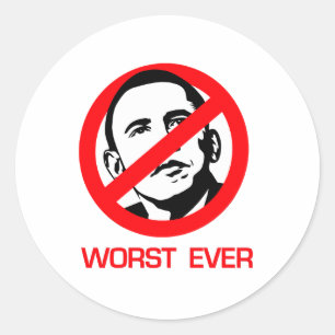 Anti-Obama - Worst Ever Classic Round Sticker