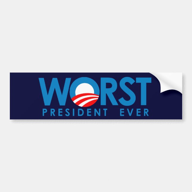 Anti-Obama - Worst President Ever Bumper Sticker (Front)