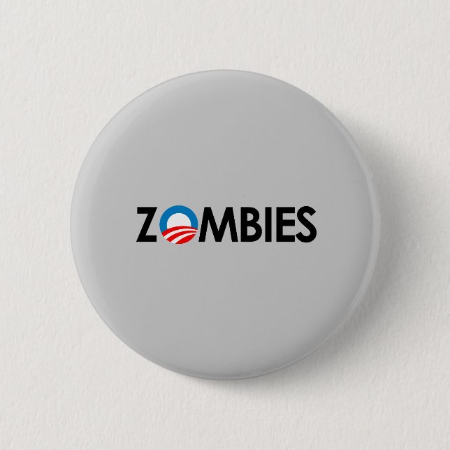 Anti-Obama - Zombies black 6 Cm Round Badge (Front)