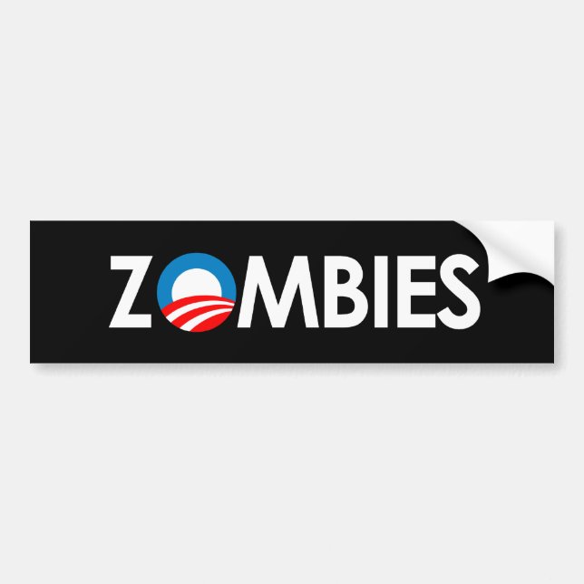 Anti-Obama - Zombies white Bumper Sticker (Front)