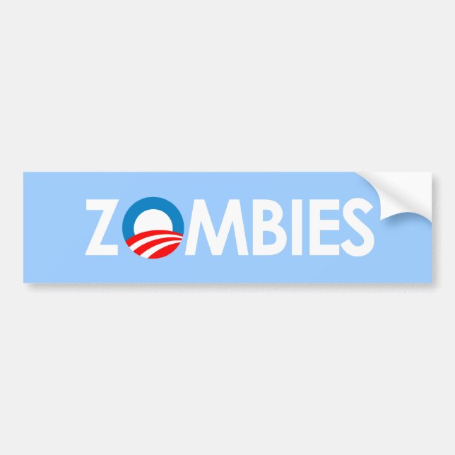Anti-Obama - Zombies white Bumper Sticker (Front)