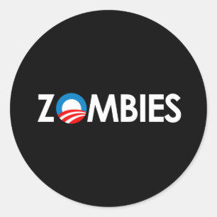Anti-Obama - Zombies white Classic Round Sticker