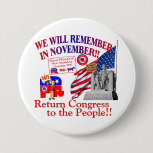 Anti ObamaCare – We WILL Remember In November 7.5 Cm Round Badge