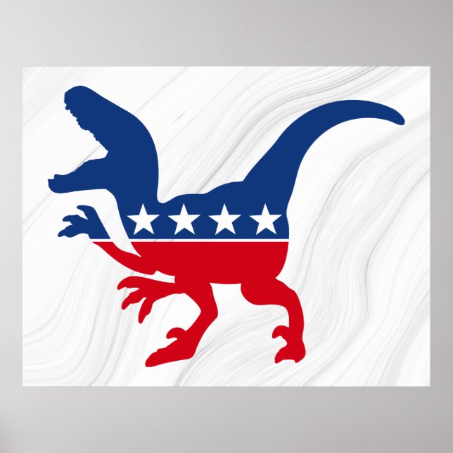 Anti-Politics Patriotic T-Rex Poster (Front)
