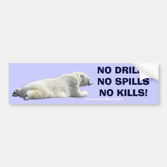 ANTI-POLLUTION POLAR BEAR Wildlife Protection Bumper Sticker (Front)