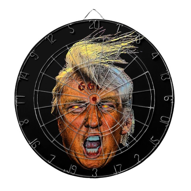 Anti President Trump Big Mouth Devil Dartboard (Front)