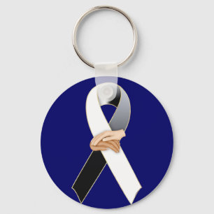 Anti Racism Awareness Ribbon Keychain