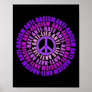 Anti Racism Fascism Lies Hate Resist Vote Shades O Poster