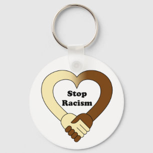 Anti racism handshake logo key ring