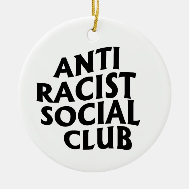 Anti-Racist Club Ceramic Tree Decoration (Front)
