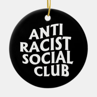 Anti-Racist Club Classic Round Sticker Ceramic Tree Decoration