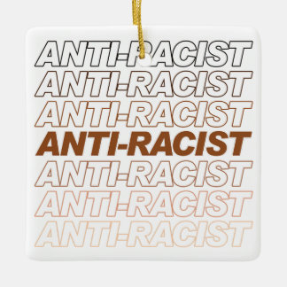 Anti-Racist Pattern Ceramic Ornament