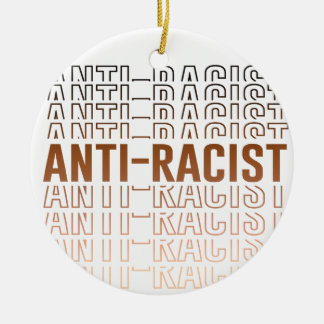 Anti-Racist Pattern Ceramic Tree Decoration