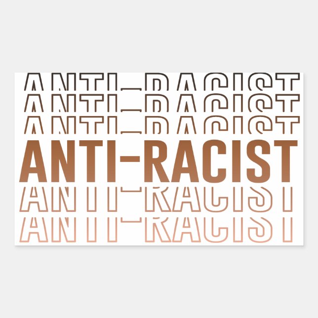 Anti-Racist Pattern Rectangular Sticker (Front)