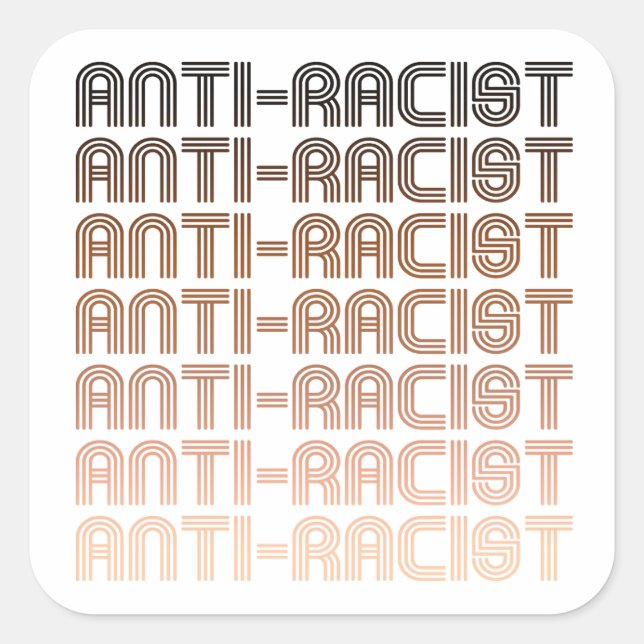 Anti-Racist Pattern Square Sticker (Front)