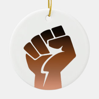 Anti-Racist Resistance Fist Ceramic Tree Decoration
