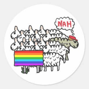 Anti Rainbow Classic Round Sticker