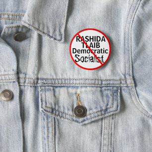 Anti-Rashida Tlaib Democratic Socialist EDIT Name 6 Cm Round Badge