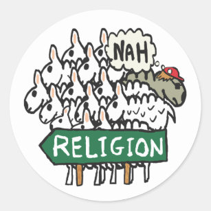 Anti Religion Atheist Sheep Classic Round Sticker
