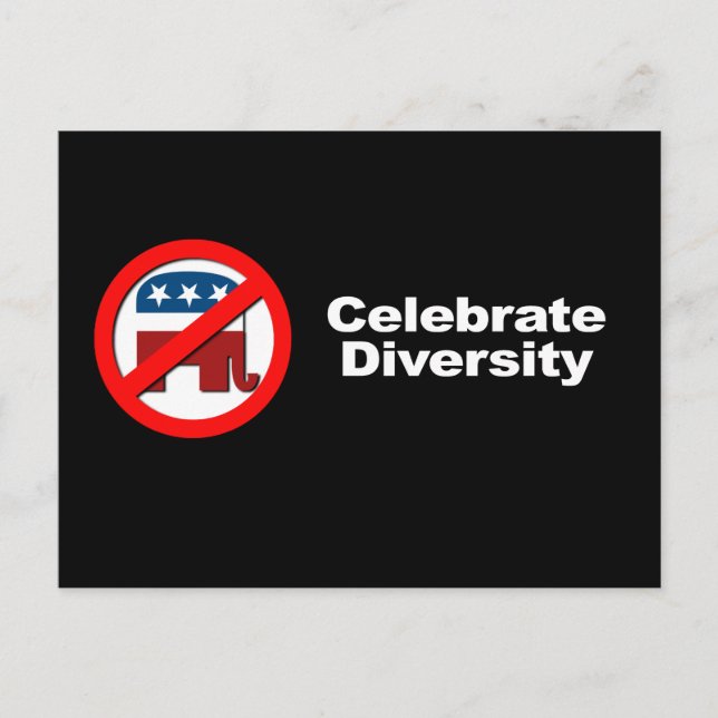 Anti-Republican - Celebrate Diversity Postcard (Front)