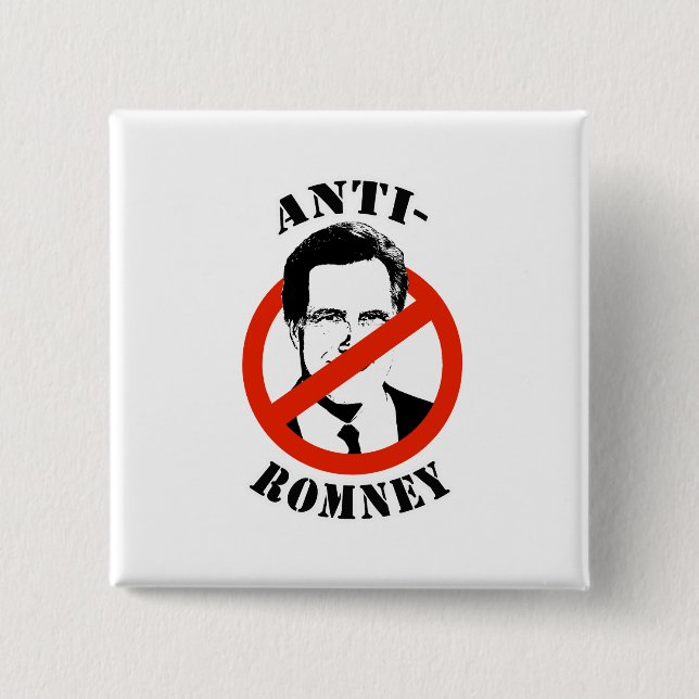 ANTI-ROMNEY - 15 CM SQUARE BADGE (Front)