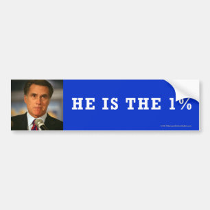 Anti-Romney 1% Bumper Sticker