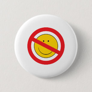 Anti-Smiley Face 6 Cm Round Badge