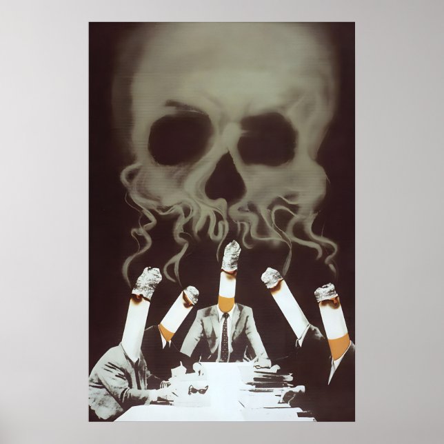 Anti Smoking Skull Poster, Eastern Germany GDR DDR Poster (Front)