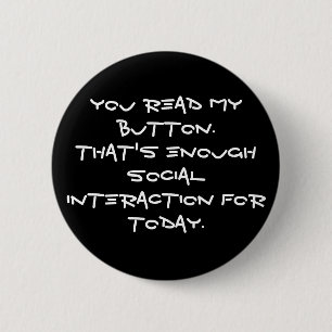 anti social 6 cm round badge