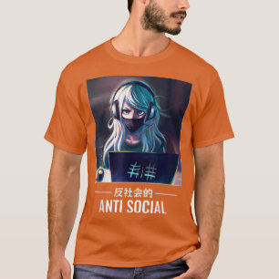 Anti Social Aesthetic Japanese Techwear Anime  T-Shirt