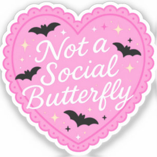 Anti-Social Bat Pink Goth Heart Cute Gothic Kawa