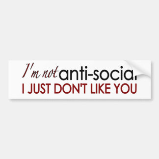 Anti-Social Bumper Sticker