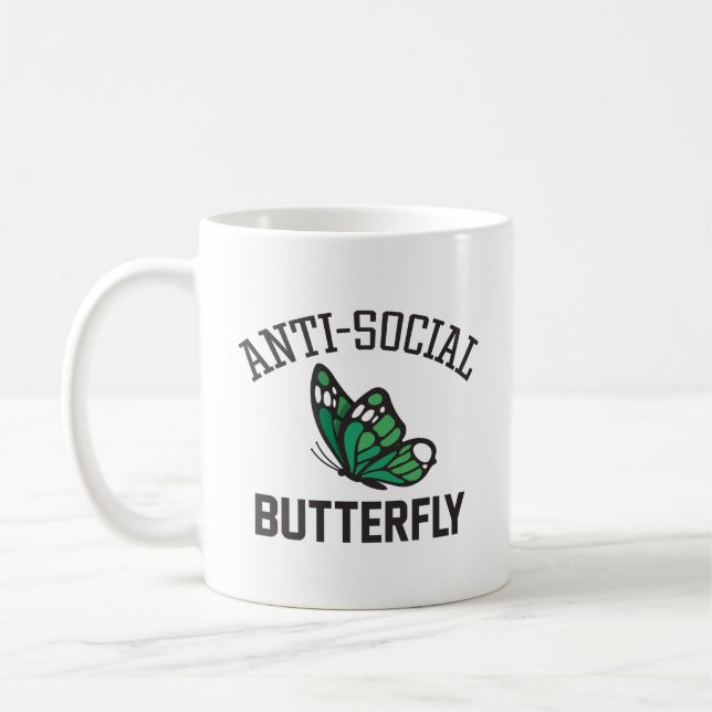 Anti-Social Butterfly Coffee Mug (Left)
