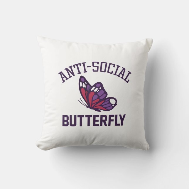 Anti-Social Butterfly Cushion (Front)