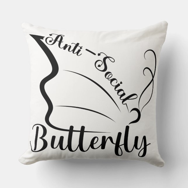 Anti-Social Butterfly Cushion (Front)
