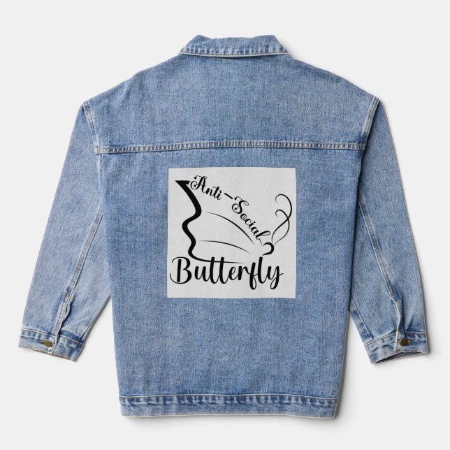 Anti-Social Butterfly Denim Jacket (Back)