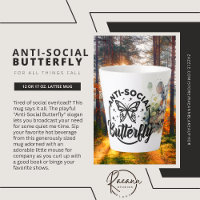Anti-Social Butterfly Latte Mug
