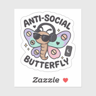 Anti-Social Butterfly Sticker – introvert design