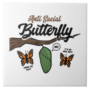 Anti Social Butterfly Tile