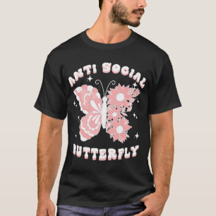 Anti Social Butterfly Womens Introvert Anti Social T-Shirt