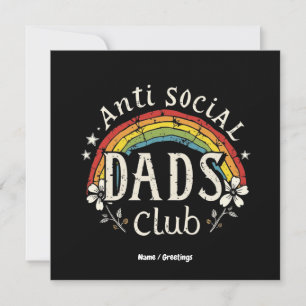 Anti Social Dads Club Retro Funny Father's Day Invitation